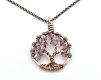 Copper Alexandrite Tree of Life Crystal Necklace (June)